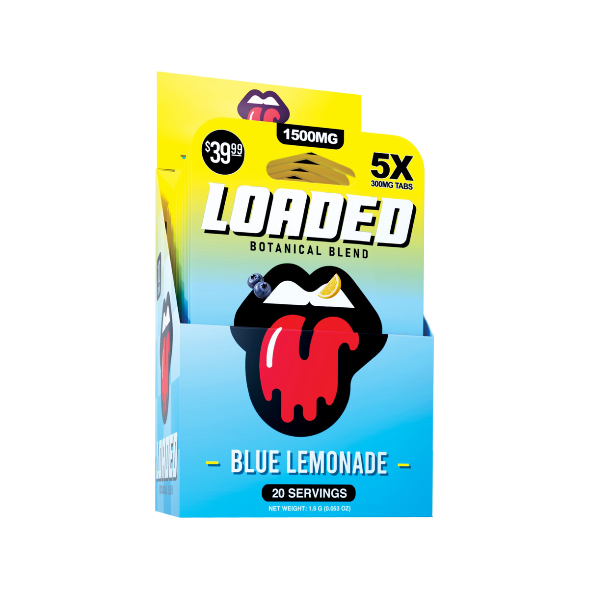 Loaded 1500MG Blue Lemonade display pack