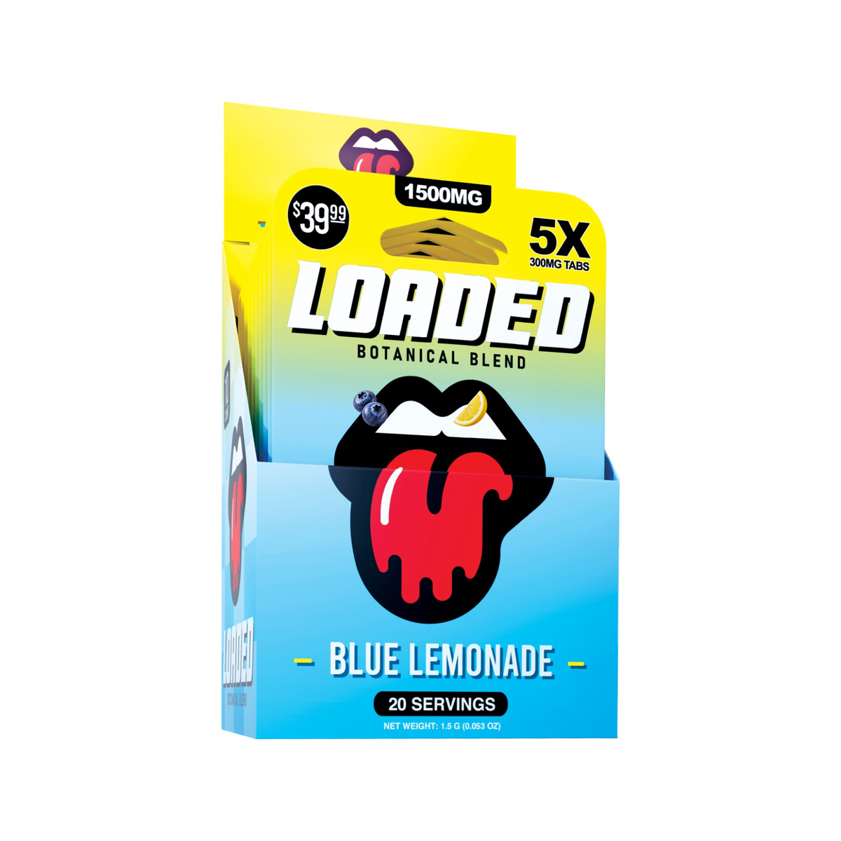 Loaded 1500MG Blue Lemonade packaging