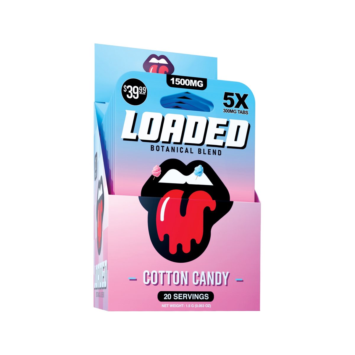 Loaded 1500MG Cotton Candy display pack
