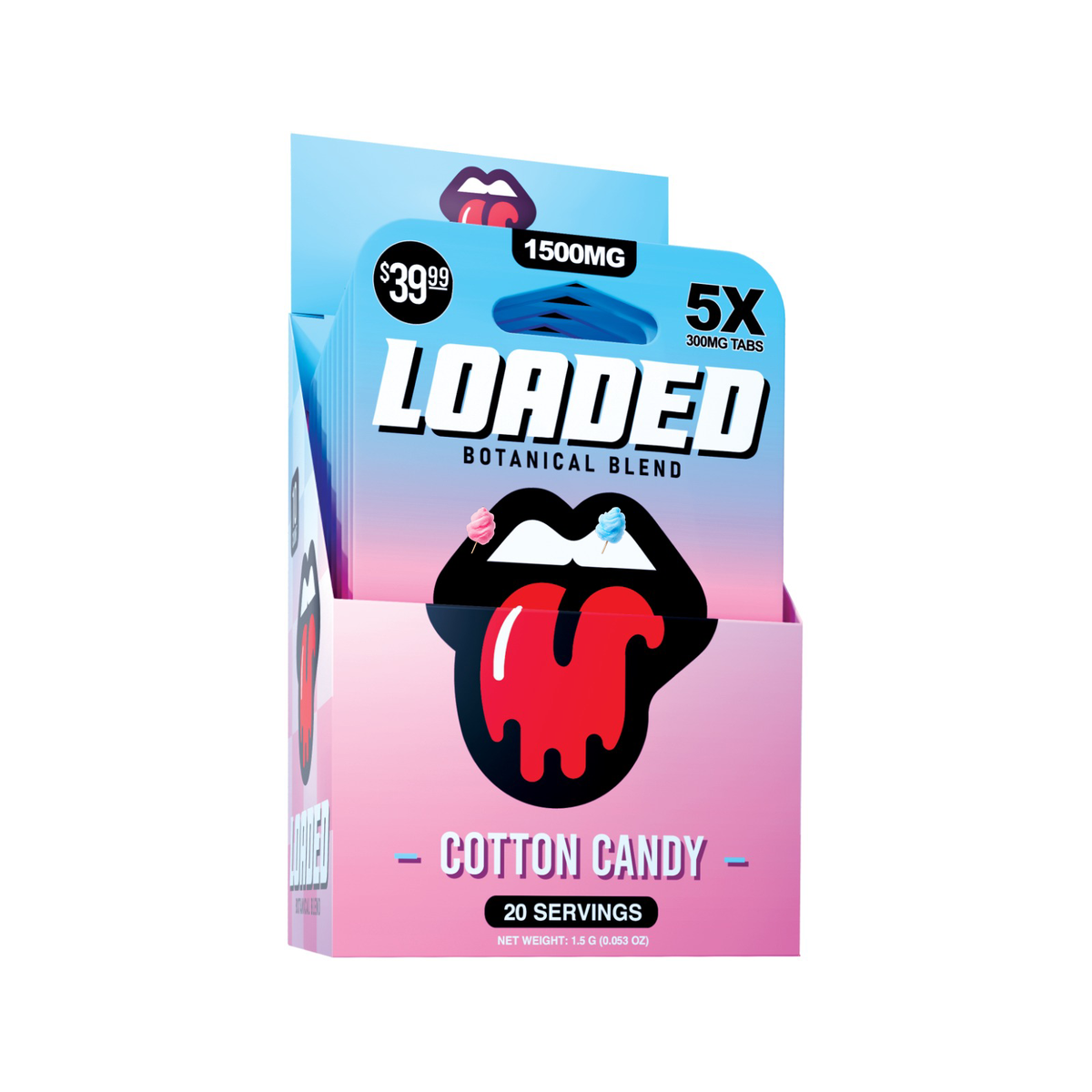 Loaded 1500MG Cotton Candy packaging