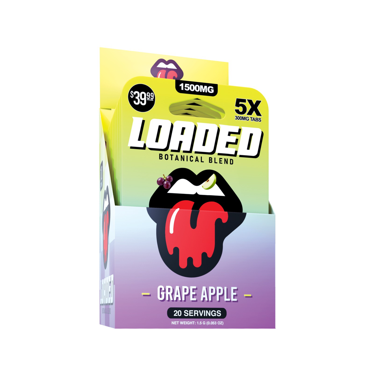 Loaded 1500MG Grape Apple packaging