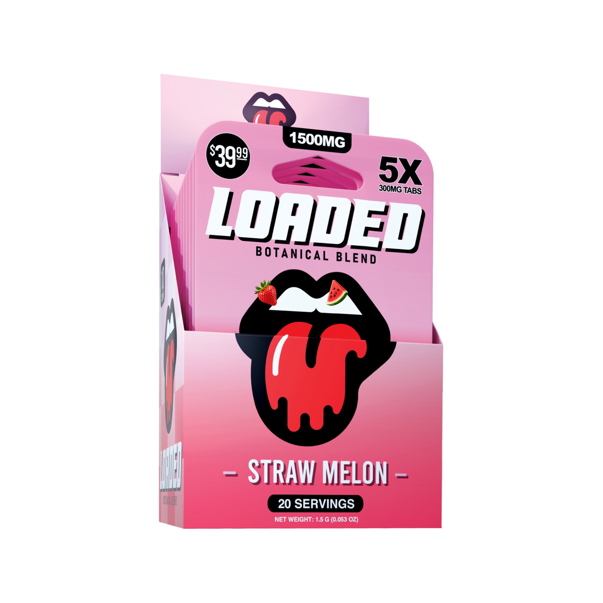 Loaded 1500MG Straw Melon display pack