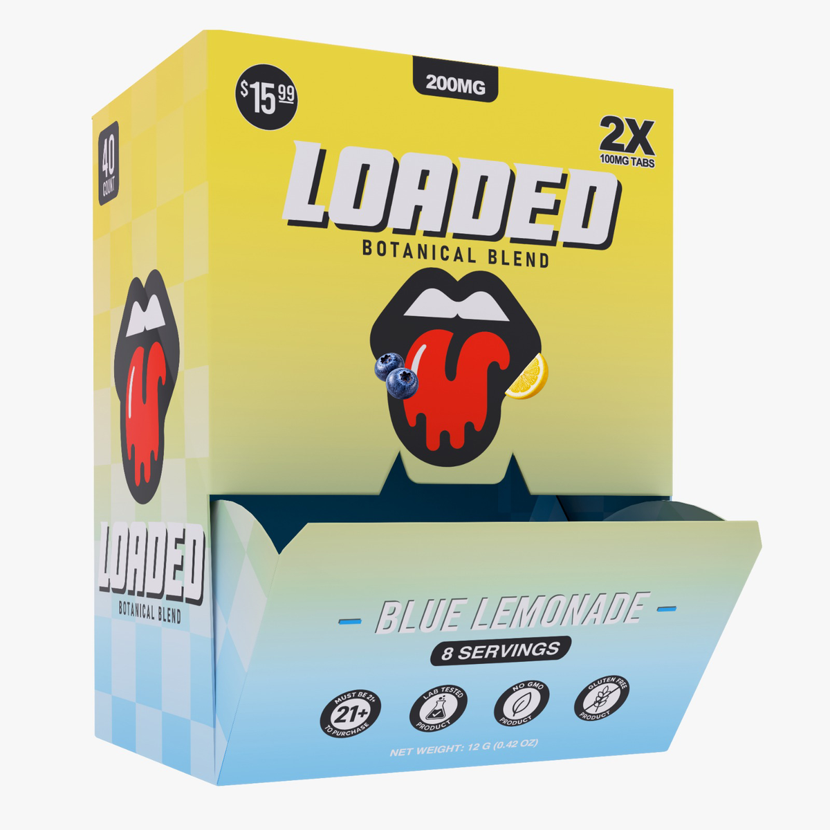 Loaded 200MG Blue Lemonade packaging