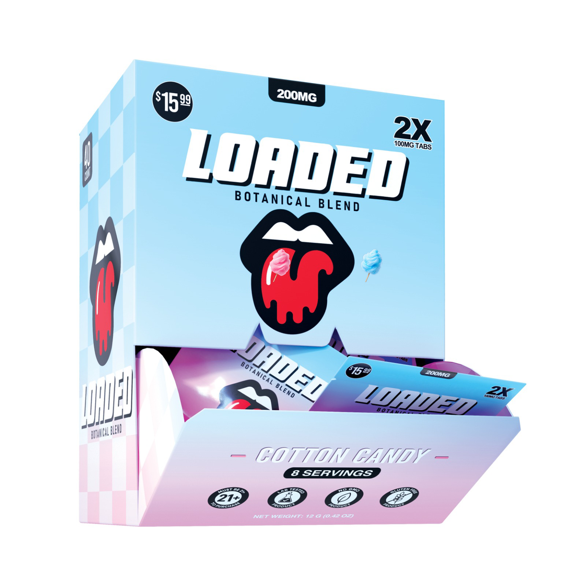 Loaded 200MG Cotton Candy packaging