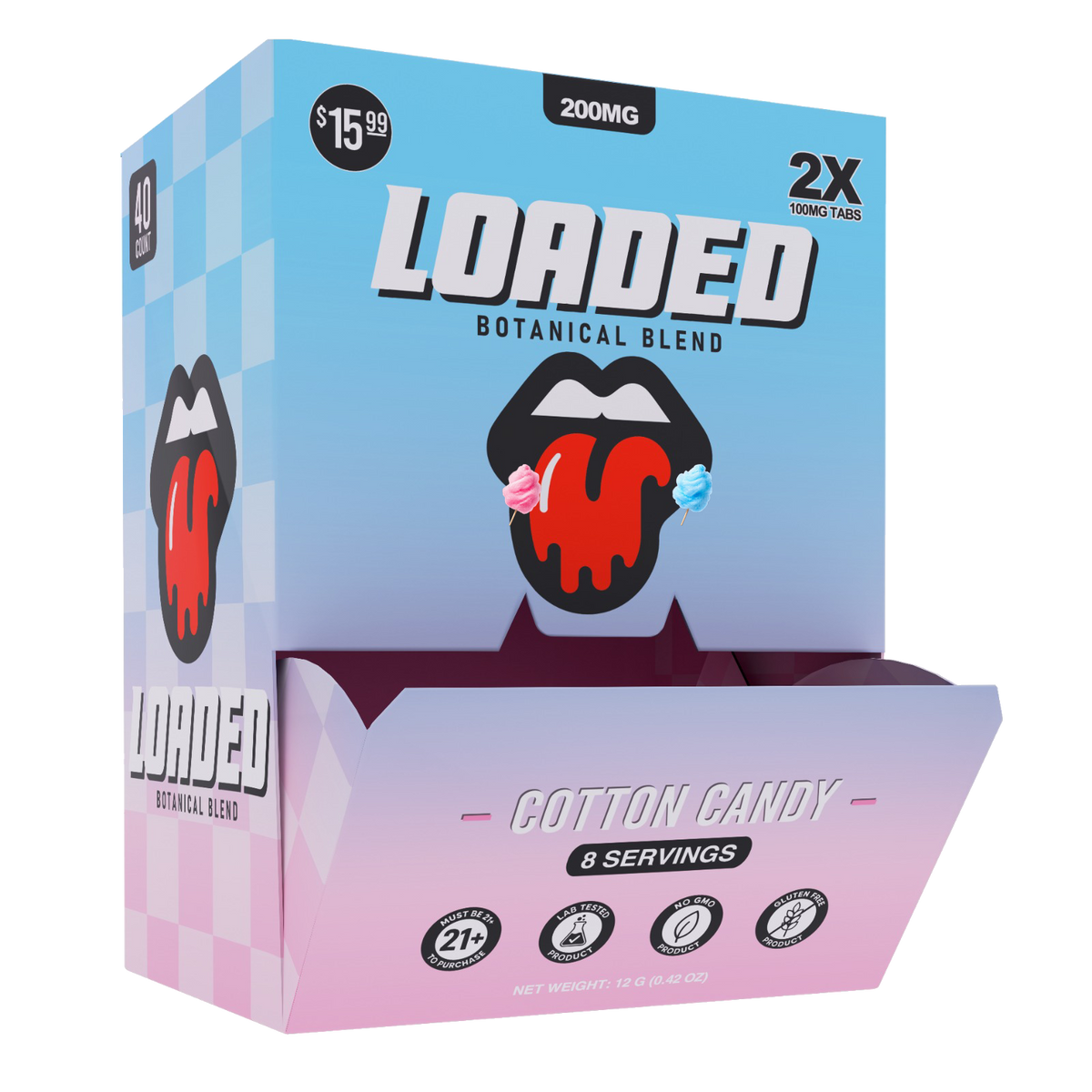 Loaded 200MG Cotton Candy display pack