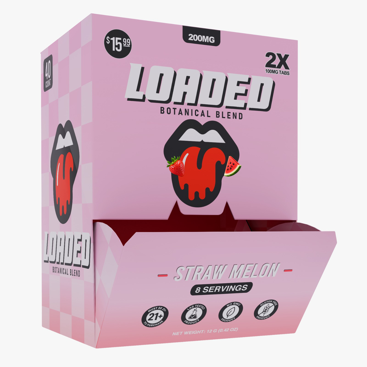 Loaded 200MG Straw Melon packaging