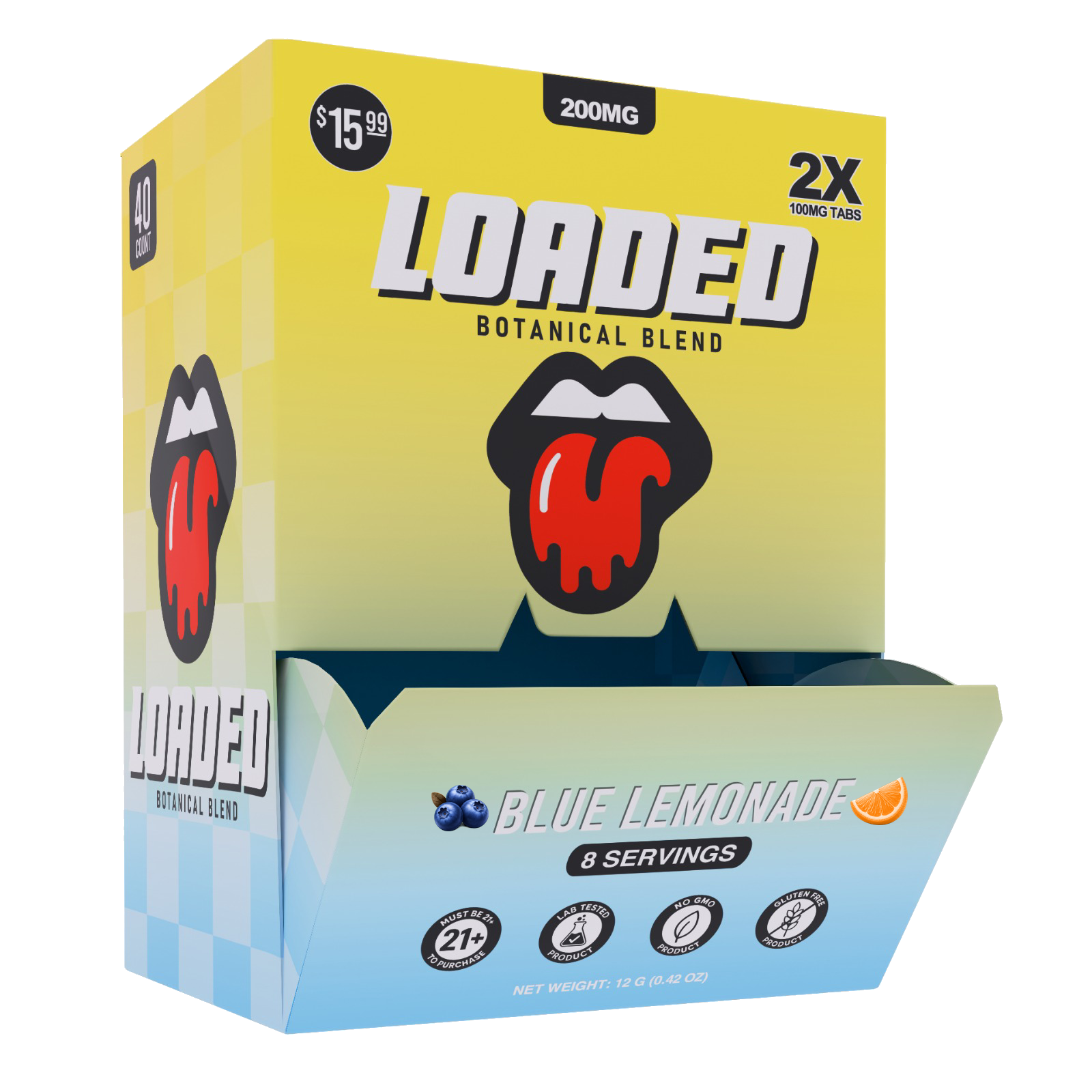 Loaded Blue Lemonade 200mg retail display
